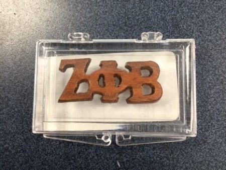 Zeta Small Wood Greek Pin For Cheap