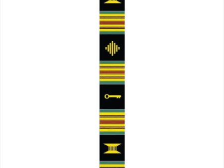 Plain Black Letters Kente Cloth Stole Hot on Sale