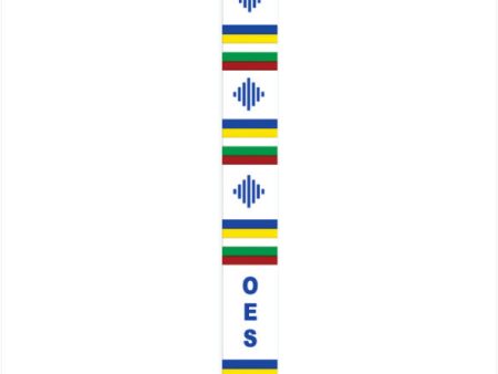 OES White Letters Kente Cloth Stole For Sale