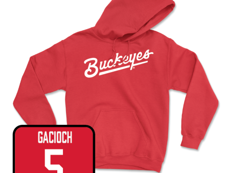 Red Women s Soccer Script Hoodie - Mirann Gacioch Online now