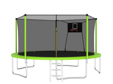 14FT Trampoline Set with Swing,Sports Fitness Trampolines with Enclosure Net, Recreational Trampolines for Outdoor Indoor Hot on Sale