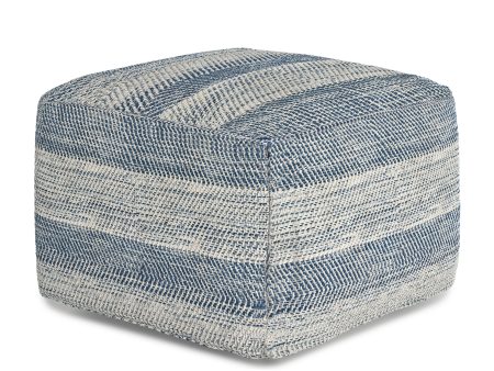 Clay - Square Pouf - Patterened Teal Melange on Sale