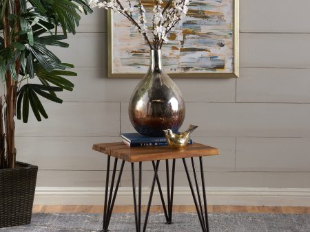 ZION INDUSTRIAL WOOD AND METAL  ACCENT TABLE For Discount