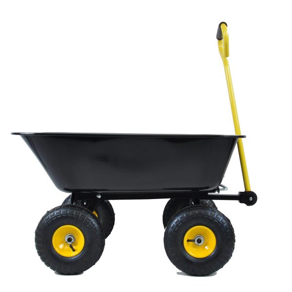 Folding car Poly Garden dump truck with steel frame, 10 inches. Pneumatic tire,  black Hot on Sale