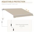 Outsunny 13  x 8  Retractable Awning, Patio Awnings, Sunshade Shelter w  Manual Crank Handle, UV & Water-Resistant Fabric and Aluminum Frame for Deck, Balcony, Yard, Beige Online now