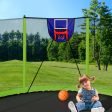 15FT Trampoline with Basketball Hoop Inflator and Ladder, 6pcs safety new pole Sleeves- Green Online now