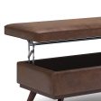 Owen - Lift Top Large Coffee Table Storage Ottoman - Distressed Chestnut Brown Cheap