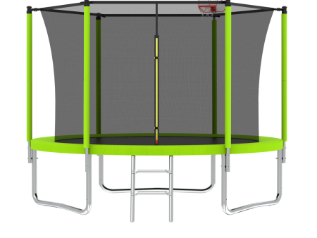 10FT Trampoline for Kids,  Basketball Hoop and Ladder, Outdoor Kids Trampoline with Safety Enclosure,Fast Assembly for Backyard Fun,ASTM Approved Hot on Sale