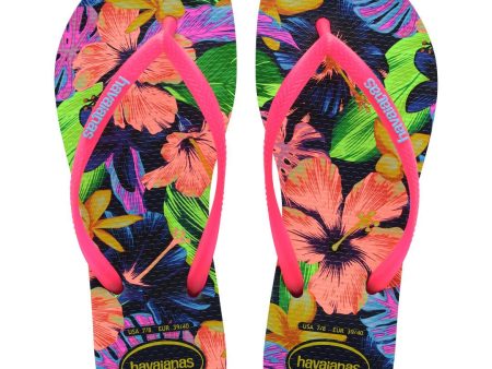 Chinelo Havaianas Slim Floral Neon Fashion