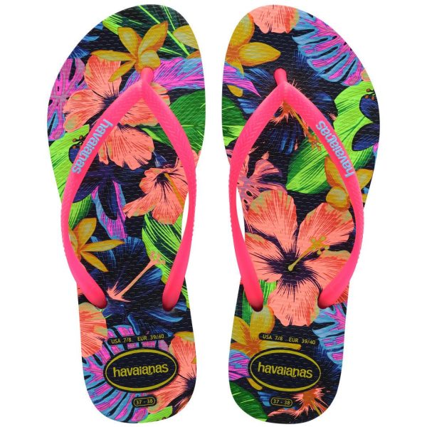 Chinelo Havaianas Slim Floral Neon Fashion