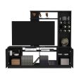 Kava Entertainment Center, Six External Shelves, Double Door Cabinet, Storage Spaces for TV´s up 37  -Black on Sale