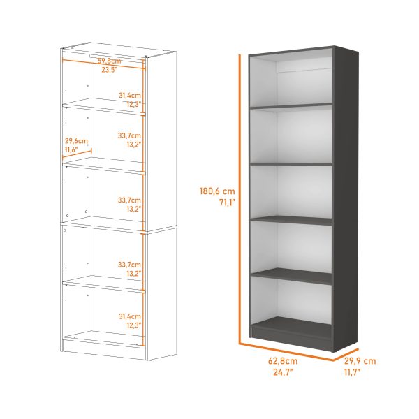 Sutton 4 Shelves Bookcase with Modern Storage Shelves For Sale