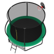 10FT Pumpkin Trampoline, Outdoor Trampoline with Basketball Hoop, Enclosure Net and Ladder Fashion