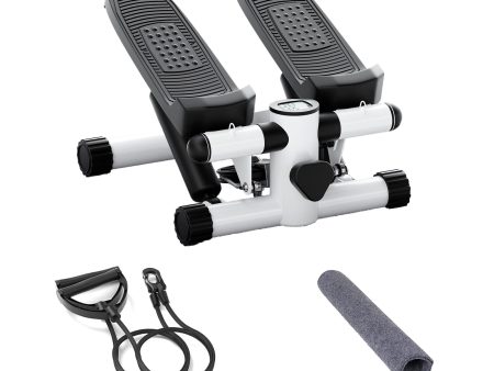 Mini Fitness Stepper, Hydraulic Fitness Stepper with Resistance Bands and Display, Silent Design, Weight Capacity 300LBS, Portable Stepper for Total Body Workout,11.3 L x 12.6 W x 7.8 H,White Hot on Sale