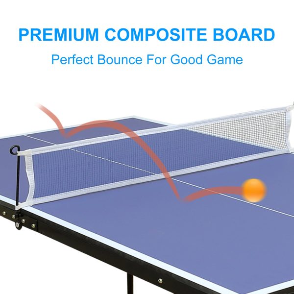 Table Tennis Table Foldable & Portable Ping Pong Table Set with Net and 2 Ping Pong Paddles for Indoor Outdoor Game Discount