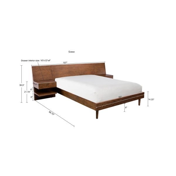 Bed with 2 Nightstands Online now