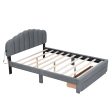 Teddy Fleece Queen Size Upholstered Platform Bed with Drawer, Gray Supply