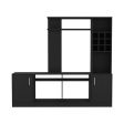 Kava Entertainment Center, Six External Shelves, Double Door Cabinet, Storage Spaces for TV´s up 37  -Black on Sale