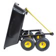 Folding car Poly Garden dump truck with steel frame, 10 inches. Pneumatic tire,  black Hot on Sale