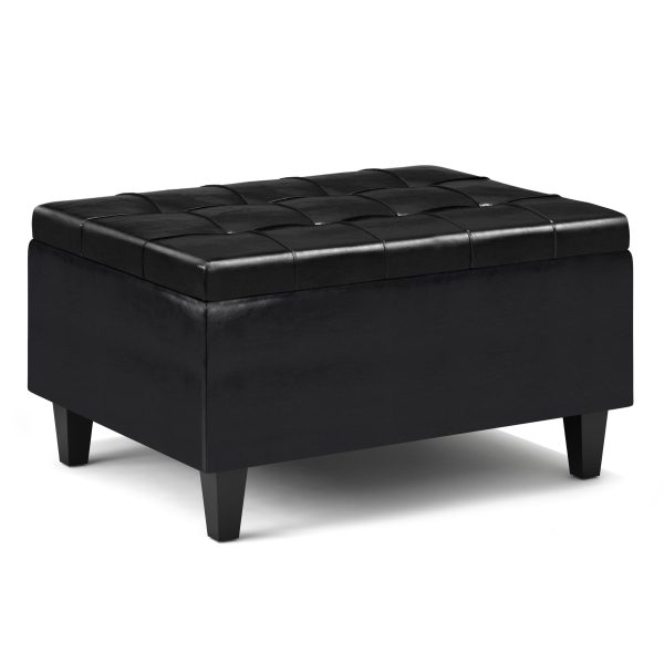 Harrison - Small Coffee Table Storage Ottoman - Midnight Black Supply