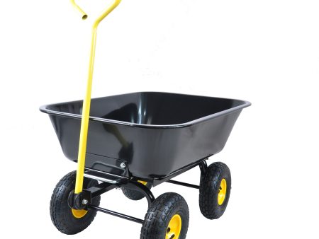 Folding car Poly Garden dump truck with steel frame, 10 inches. Pneumatic tire,  black Hot on Sale