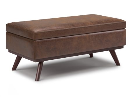 Owen - Lift Top Large Coffee Table Storage Ottoman - Distressed Chestnut Brown Cheap