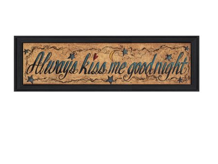 Always Kiss Me Goodnight  By Gail Eads, Printed Wall Art, Ready To Hang Framed Poster, Black Frame Online Hot Sale