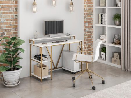 Techni Mobili Industrial Writing Desk, Gold Online