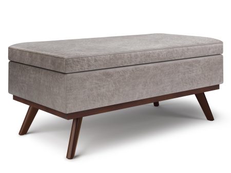 Owen - Lift Top Large Coffee Table Storage Ottoman - Distressed Grey Supply