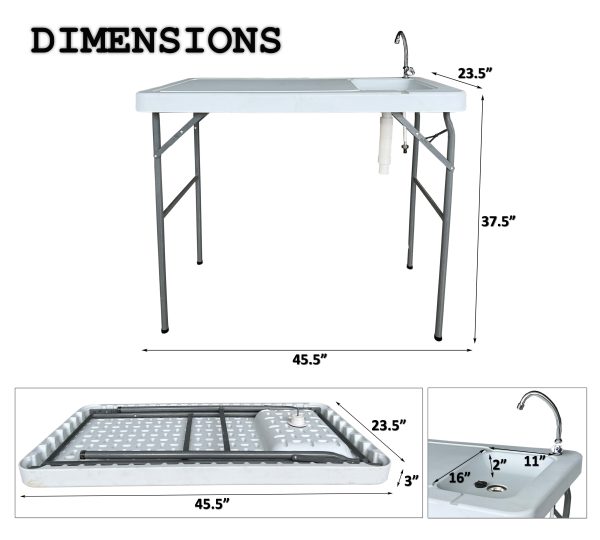 Outdoor Fish and Game Cutting Cleaning Table w Sink and Faucet Online Sale