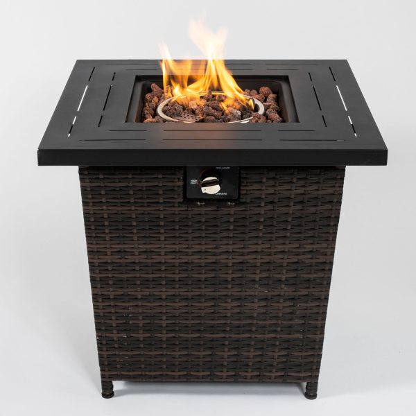 28inch Wicker Square Fire Pit Table For Discount