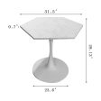 31.50  Modern Hexagonal Coffee Table with White Printed Marble Top and Metal Base for Dining Room, Kitchen and Living Room Discount