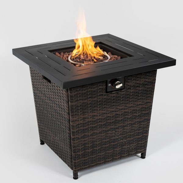 28inch Wicker Square Fire Pit Table For Discount