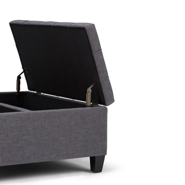 Harrison - Coffee Table Storage Ottoman - Slate Grey For Sale