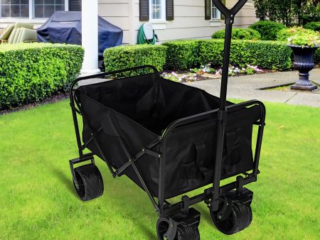 100L Collapsible Folding Beach Wagon Cart with 220Lbs Large Capacity, Wagons Carts Heavy Duty Foldable with Big Wheels for Sand, Garden, Camping Hot on Sale