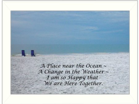 A Place near the Ocean  By Trendy Decor4U, Printed Wall Art, Ready To Hang Framed Poster, White Frame For Discount