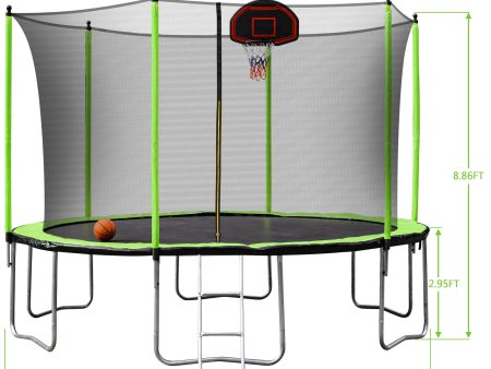 12ft green trampoline 2023 Fashion