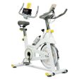 Indoor Exercise Bike Cycling Bike with Comfortable Seat Cushion Yellow+White For Cheap