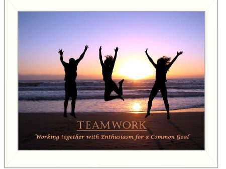 Teamwork  By Trendy Decor4U, Printed Wall Art, Ready To Hang Framed Poster, White Frame Online now