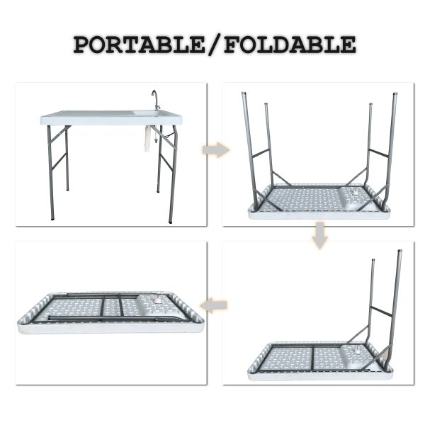 Outdoor Fish and Game Cutting Cleaning Table w Sink and Faucet Online Sale