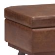 Owen - Lift Top Large Coffee Table Storage Ottoman - Distressed Saddle Brown For Discount