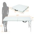 4ft Portable Folding Table Indoor&Outdoor Maximum Weight 135KG Foldable Table for Camping White Sale