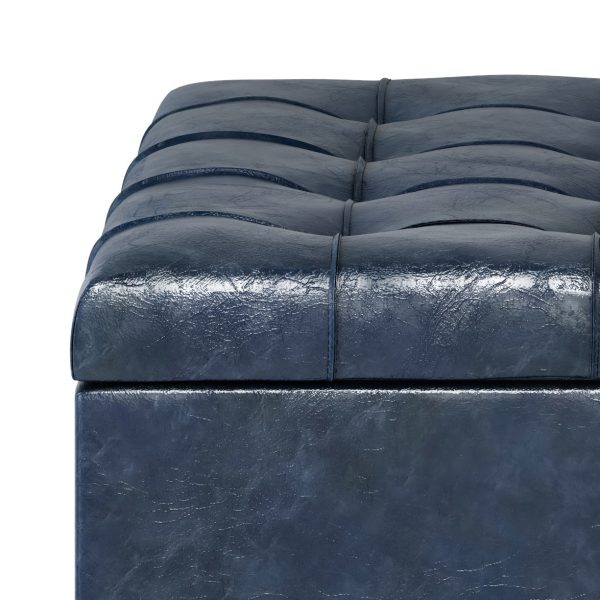 Harrison - Coffee Table Storage Ottoman - Denim Blue Hot on Sale