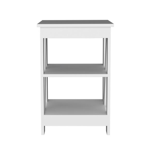 Taylor 3-Tier End Table Nightstand, Side Table for Small Space, White For Cheap