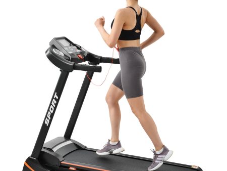 Folding Electric 3.5HP Treadmill With Incline Medium Running Machine Motorised LCD Gym 330lbs Folding Treadmill Electric Motorized Power 14.8KM H Running Fitness Machine Gym(W54031811 Upgrade ) Cheap