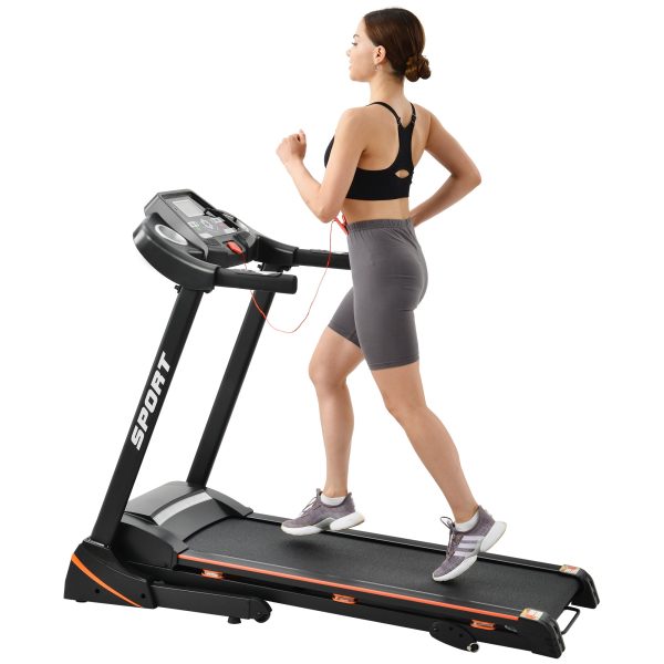 Folding Electric 3.5HP Treadmill With Incline Medium Running Machine Motorised LCD Gym 330lbs Folding Treadmill Electric Motorized Power 14.8KM H Running Fitness Machine Gym(W54031811 Upgrade ) Cheap