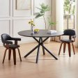 47.25   Round MDF Coffee Table End Table Short Leisure Tea Table Cross Legs Metal Base, Easy to Assemble,BLACK Online Sale