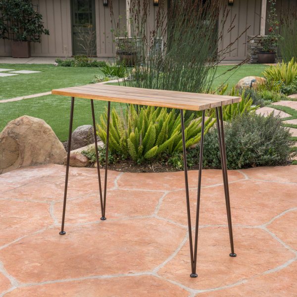 DENALI INDUSTRIAL WOOD AND METAL BAR TABLE Fashion