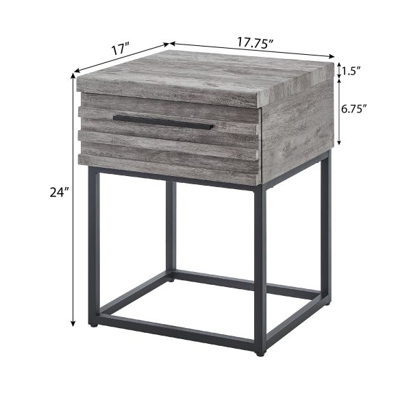 Celestial Contemporary Storage End table, Gray Discount