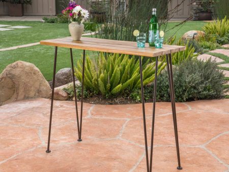 DENALI INDUSTRIAL WOOD AND METAL BAR TABLE Fashion